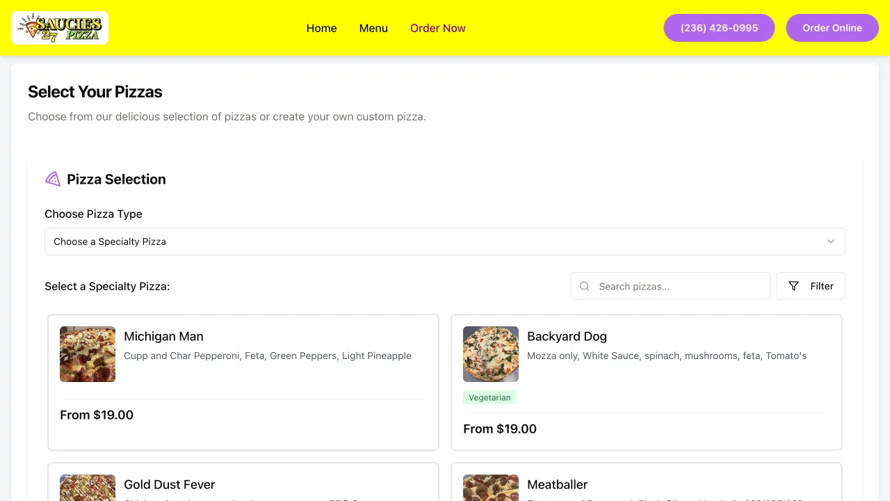 Online Pizza Ordering Platform